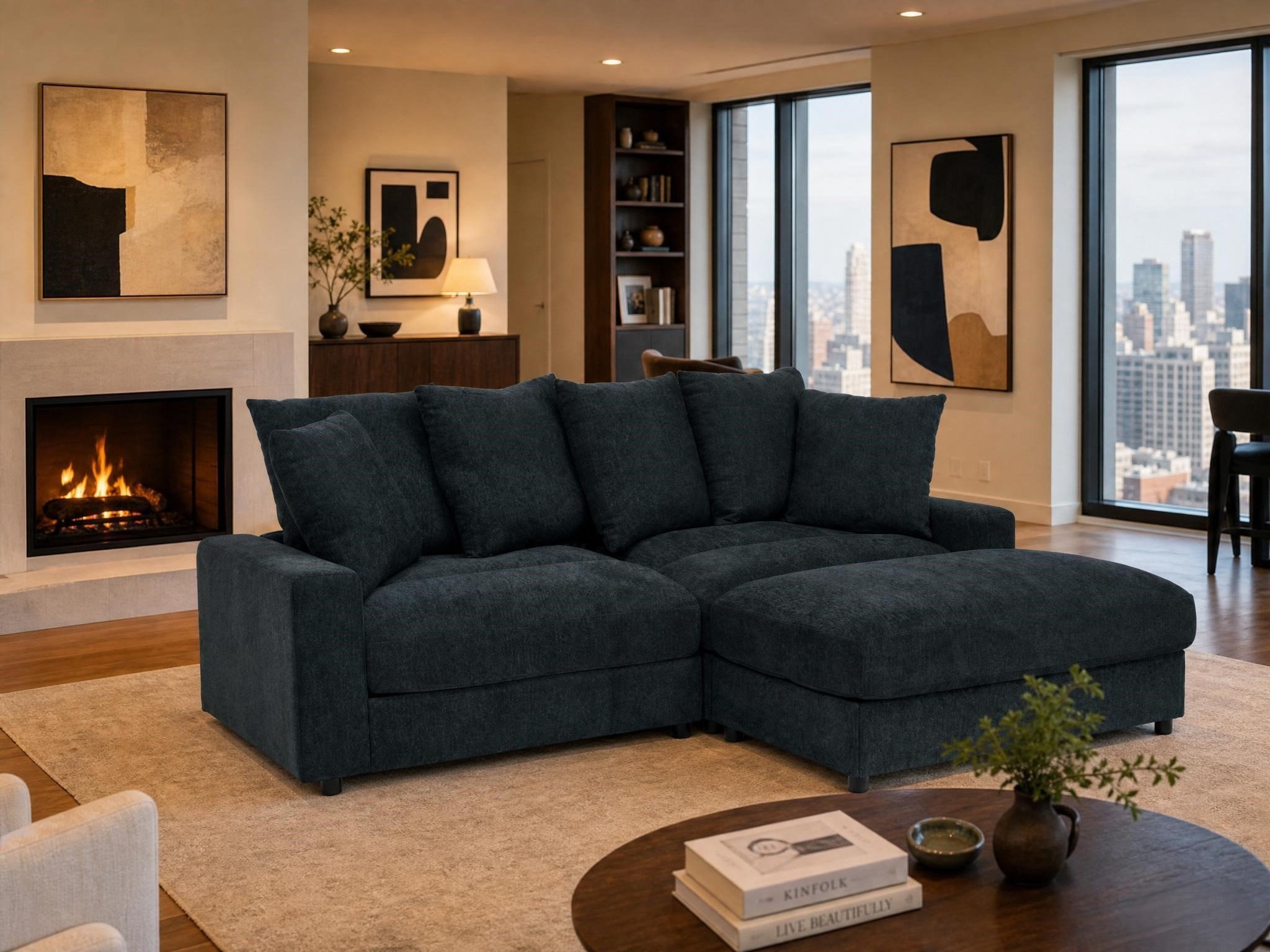 Wade Logan® Arzelia Reversible Corner Sectional with Ottoman